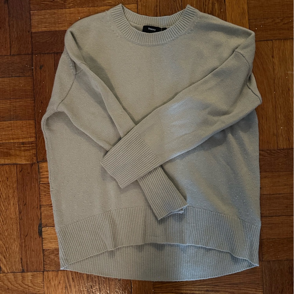 Theory sage green cashmere sweater